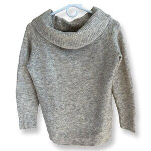 Aritzia Wilfred Free Tan/Grey Heathered Alpaca Blend  Off The Shoulder Sweater S